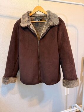 Coaco New York Suede and Faux Fur Coat